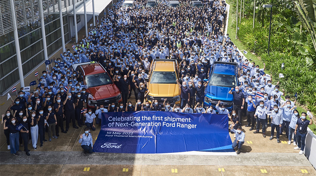Ford Ranger เจนใหม่ ล็อตแรกจากโรงงานใน จ.ระยอง พร้อมส่งมอบให้กับลูกค้าทั่วโลกแล้ว