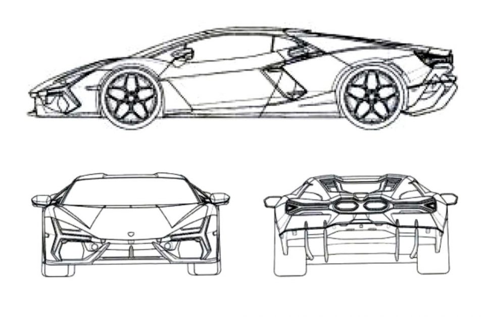 เผยภาพสิทธิบัตรทายาท Lamborghini Aventador โชว์ดีไซน์รอบคันก่อนเปิดตัว