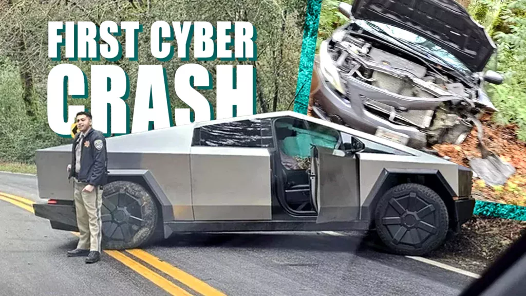Toyota Corolla เจิมอุบัติเหตุแรกให้กับ Tesla Cybertruck ในแคลิฟอร์เนีย