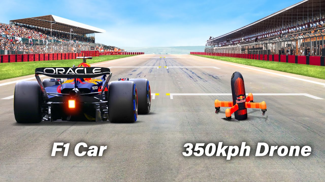 ใครจะเจ๋งกว่า! เมื่อโดรนติดกล้องที่เร็วที่สุดในโลก VS รถ F1 ในสนามแข่ง
